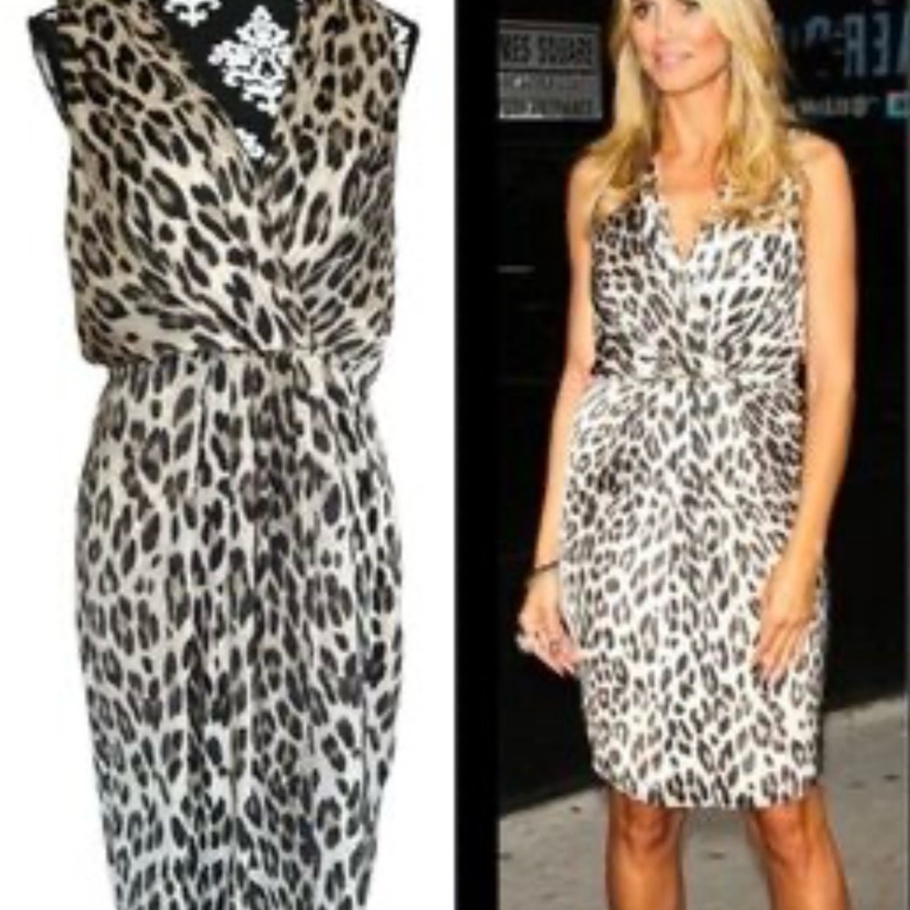 Robert Rodriguez Leopard Print Sleeveless Midi Dress in Black and Cream - 4